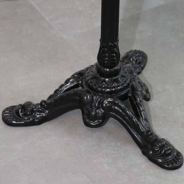 Pied bistrot basculant fonte d'aluminium noir - 2 tailles