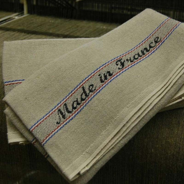 2 cotton linen tea towels Charvet Made in France