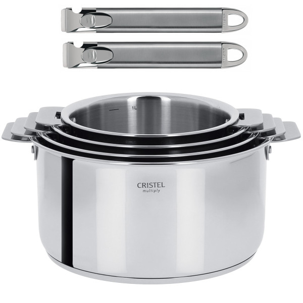 CRISTEL set 4 Casteline Cristel 2 handles - 3 finishes