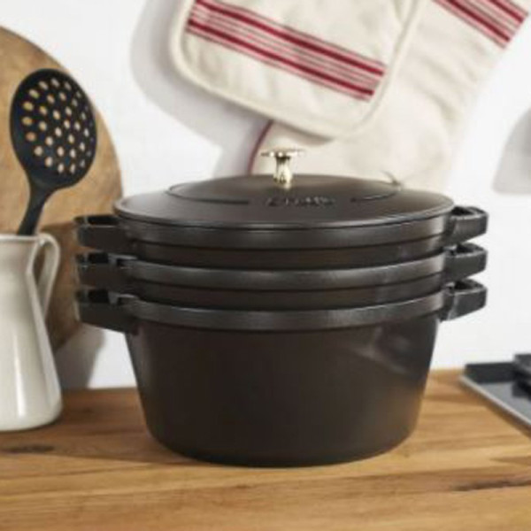Set empilable Staub 4 pièces cocotte poêle 24cm en fonte