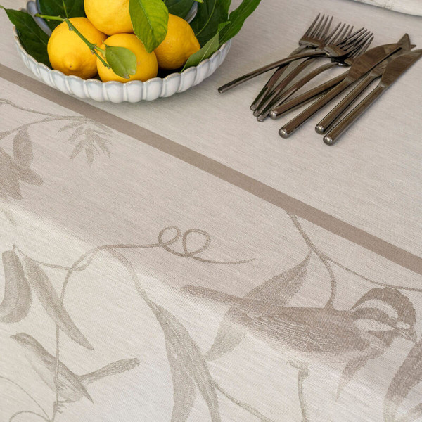 Nappe LE JACQUARD FRANCAIS Volière en lin - 3 coloris