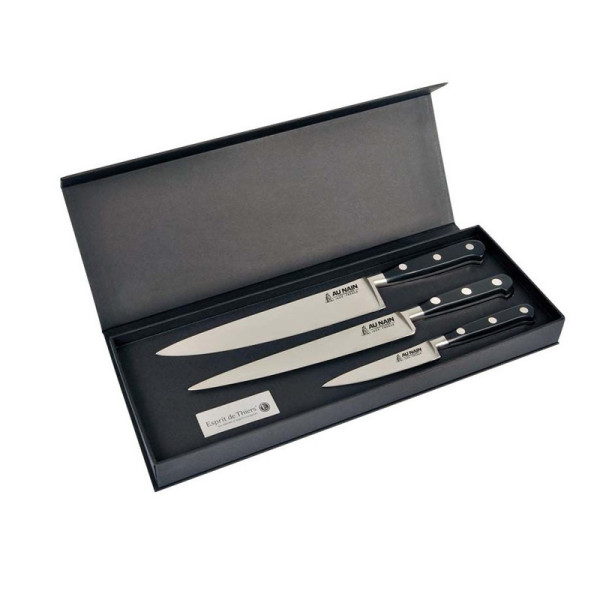 Coffret 3 couteaux de chef Au Nain forge idéal - 2 couleurs