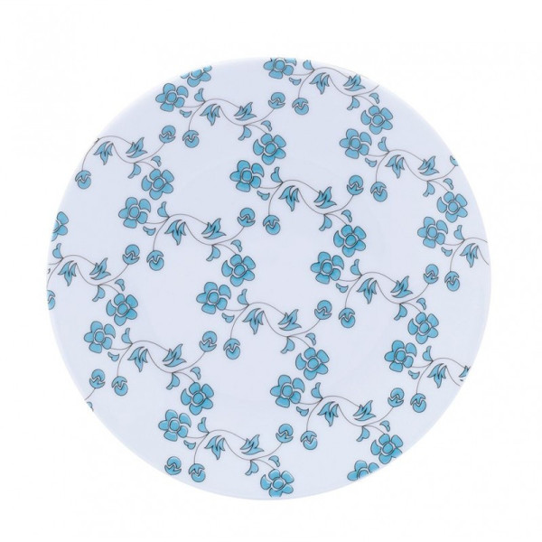 Deshoulières 6 blue flowers plates - 4 sizes