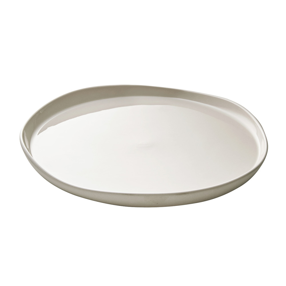 Assiette à dessert en porcelaine coloris blanc avec un bord or – Ø
