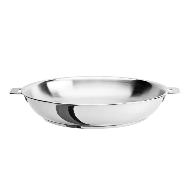 Set batterie 2 poêles hautes Cristel Mutine amovibles inox 24 et 28cm