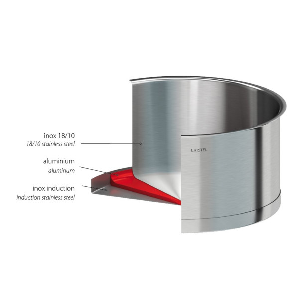 Marmite Cristel Strate amovible en inox - 3 tailles