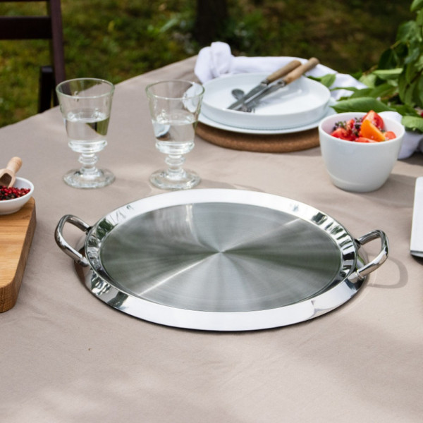 Grill rond Cristel plancha en inox diamètre 34cm