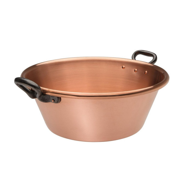 Bassine à confiture 9L en cuivre lisse Baumalu