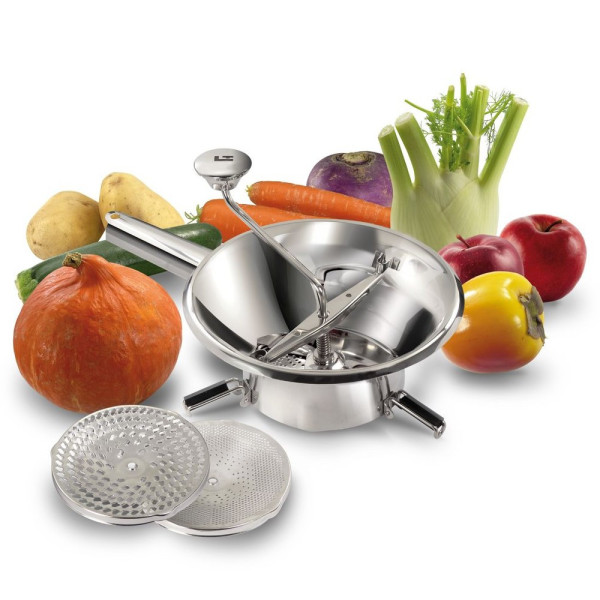 Moulin à légumes Louis Tellier professionnel en inox  - 3 grilles