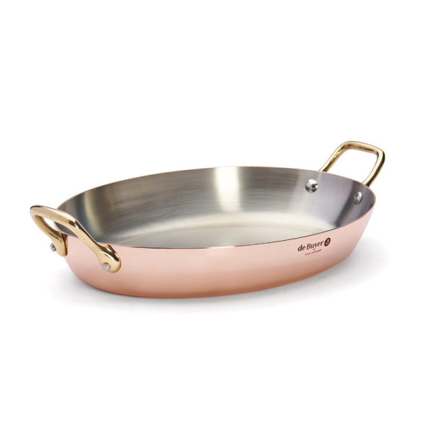Plat à four ovale Inocuivre De Buyer cuivre-inox laiton - 2 tailles