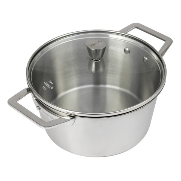 Faitout CRISTEL 1826 inox couvercle verre - 4 tailles