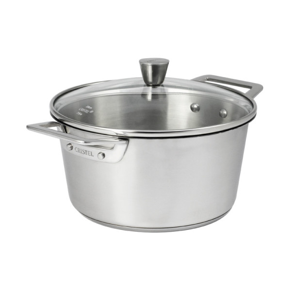 Faitout CRISTEL 1826 inox couvercle verre - 4 tailles