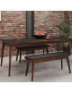 Table à manger Dasras Paul fixe céramique bois chêne ou noyer - 10 finitions 17 tailles