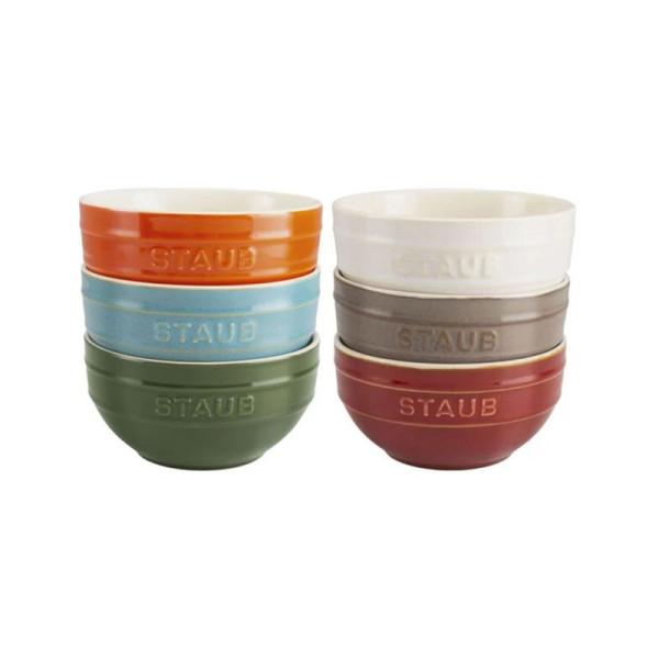 Staub Set of 6 Arc-en-ciel ceramic bowls 12cm