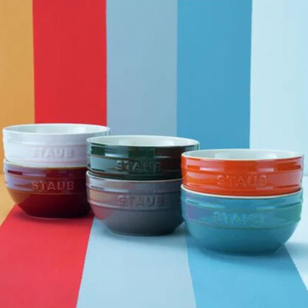 Staub Set of 6 Arc-en-ciel ceramic bowls 12cm