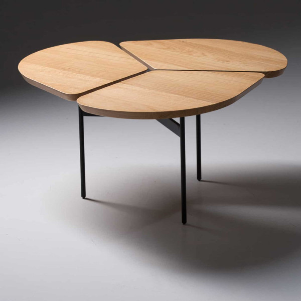 Table basse Airborne Miss Trèfle chêne - 3 dimensions