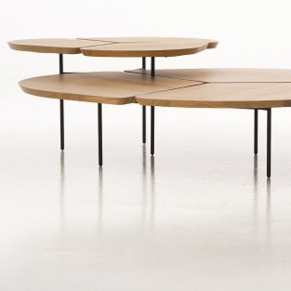 Table basse Airborne Miss Trèfle chêne - 3 dimensions