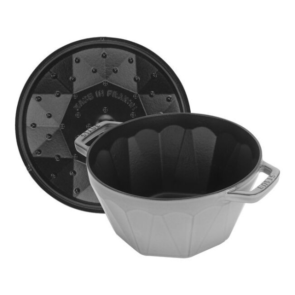 STAUB Diamond Cast Iron Cocotte, Graphite Grey, 22cm